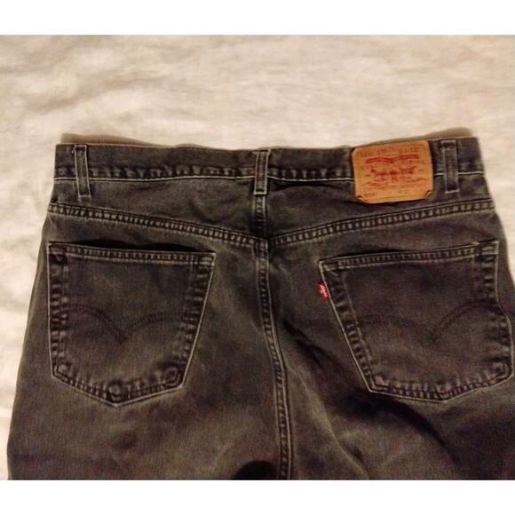 Levi's Men's 505 Relaxed Fit Straight Leg Denim Jeans Black Wash Red Tab 42x30 - Picture 6 of 9